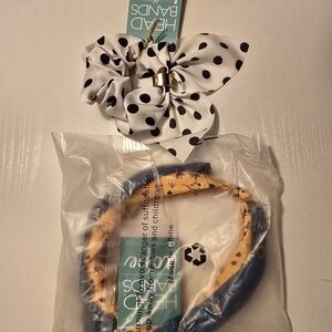 Headbands with Polka Dot Bow - Black and White